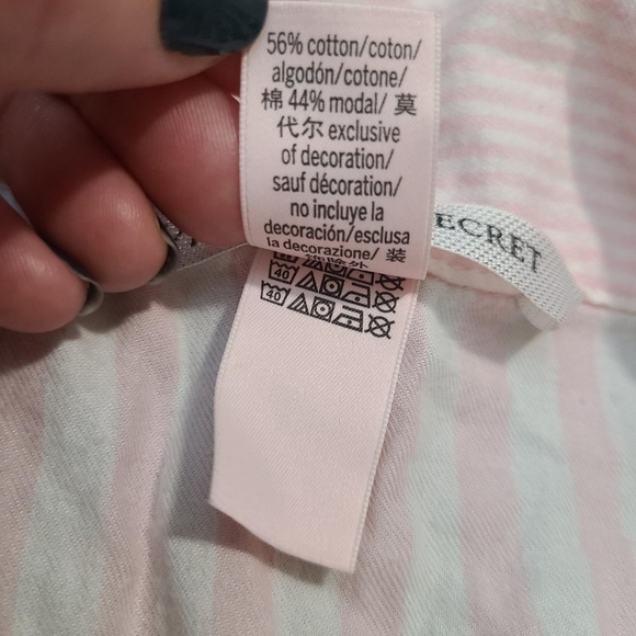 VICTORIA'S SECRET pink striped PJ top XS - Picture 4 of 7